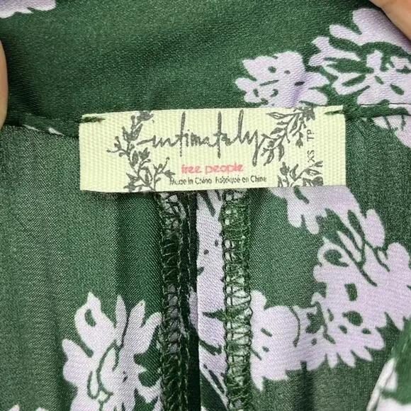 Free People Goddess Sleep Shirt Emerald Combo Floral XS Intimately - Picture 4 of 6